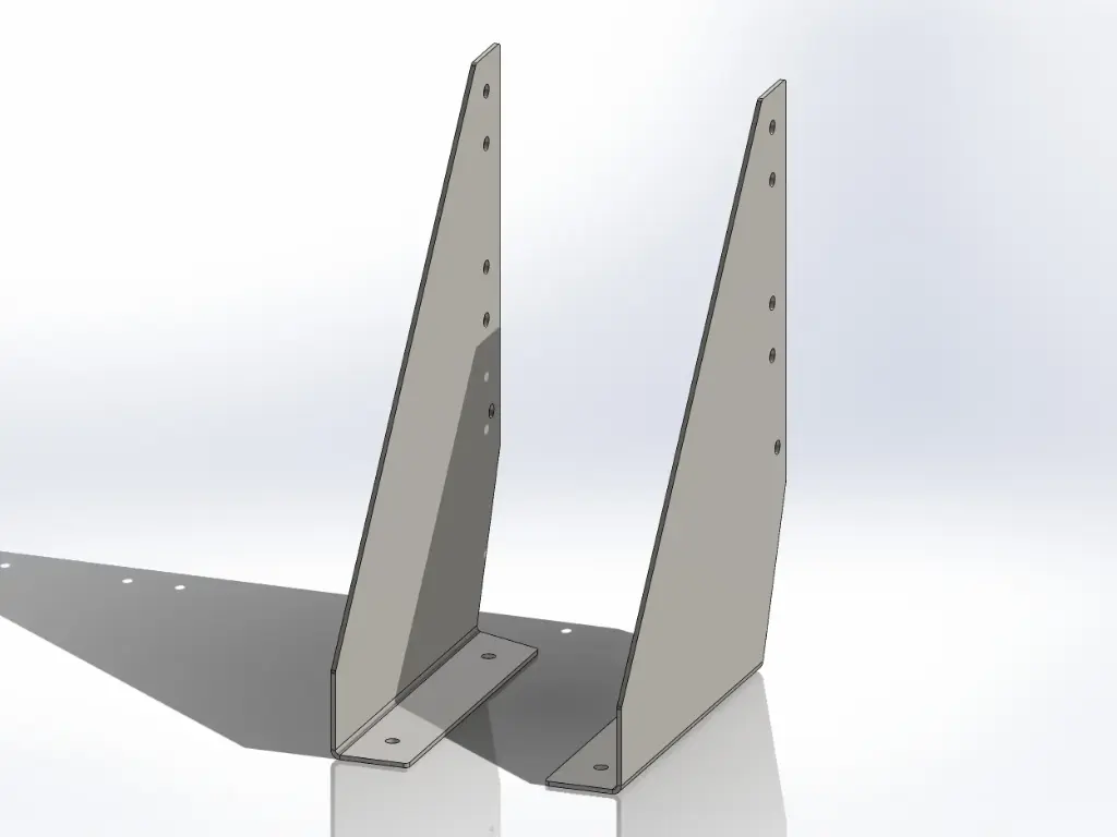 [SLI003792] Kenworth Bottom Step Mounting Brackets - Old Style 9.5" | Aluminum (Full Set)