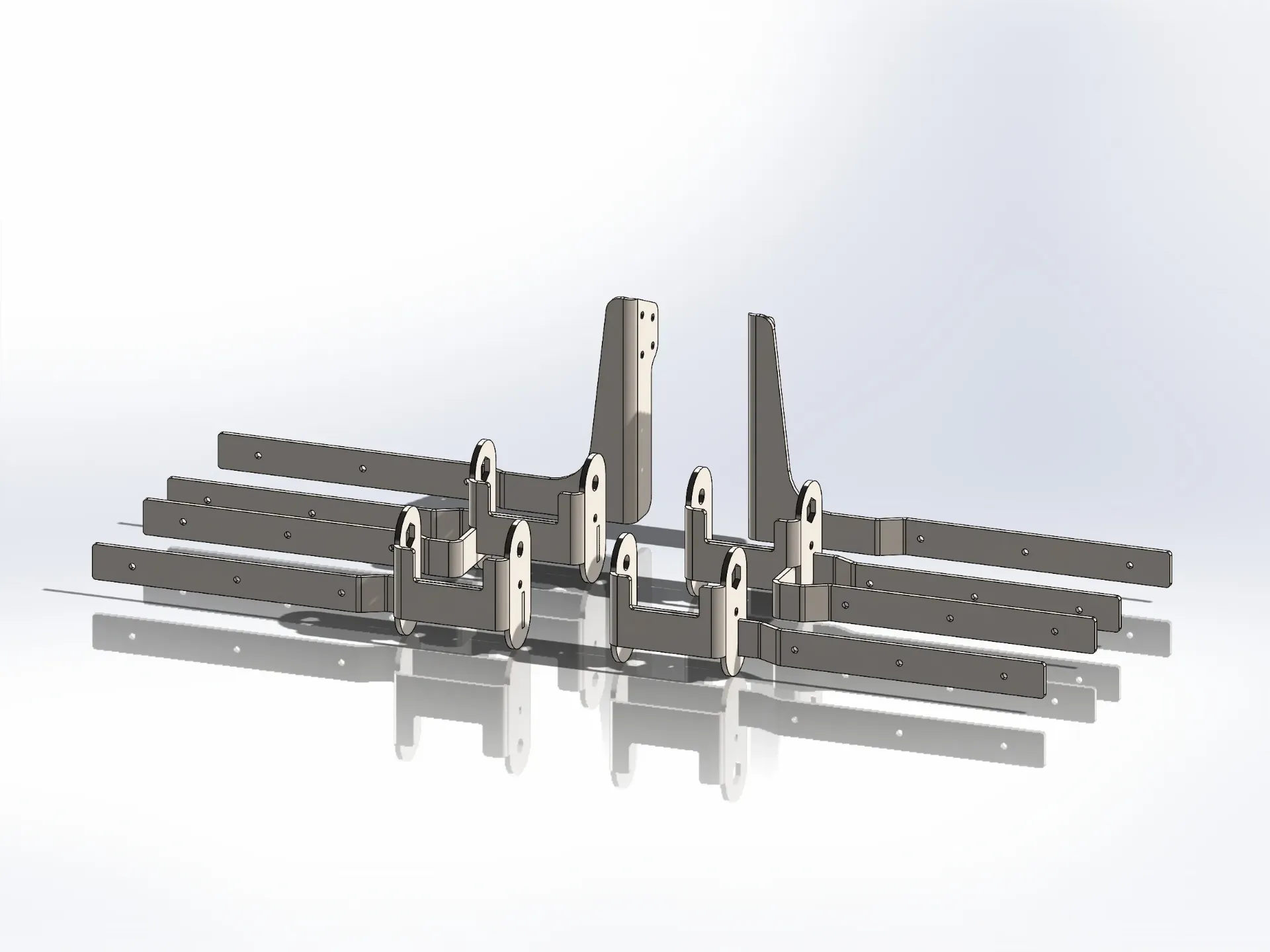 Fender Brackets - Blind Mount for Single Axle Poly Fenders | Old Air Leaf Suspension | Stainless Steel (52")
