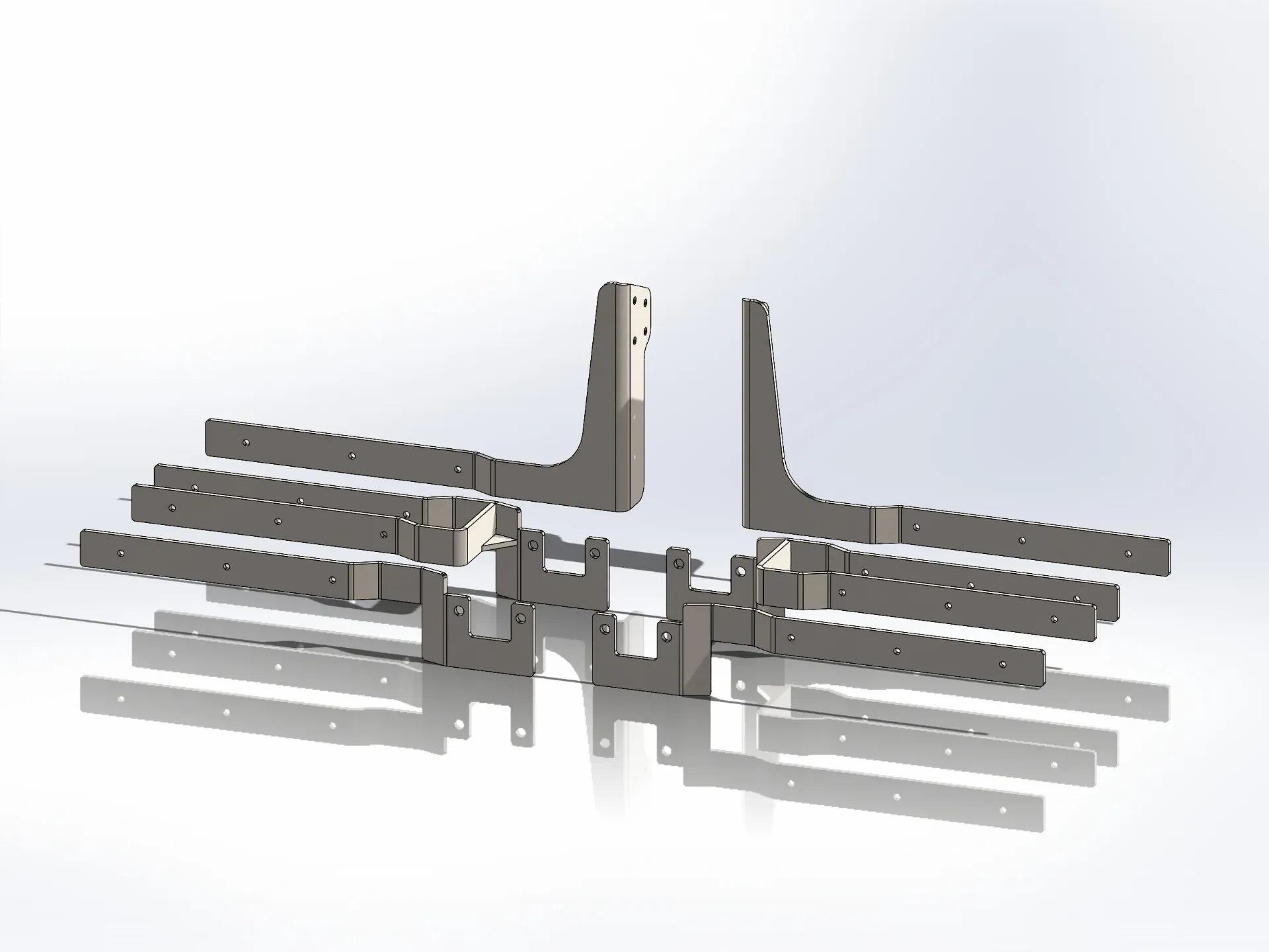 [SLI004056] Fender Brackets - Blind Mount for Single Axle Poly Fenders | Air Trac Suspension | Stainless Steel (52")