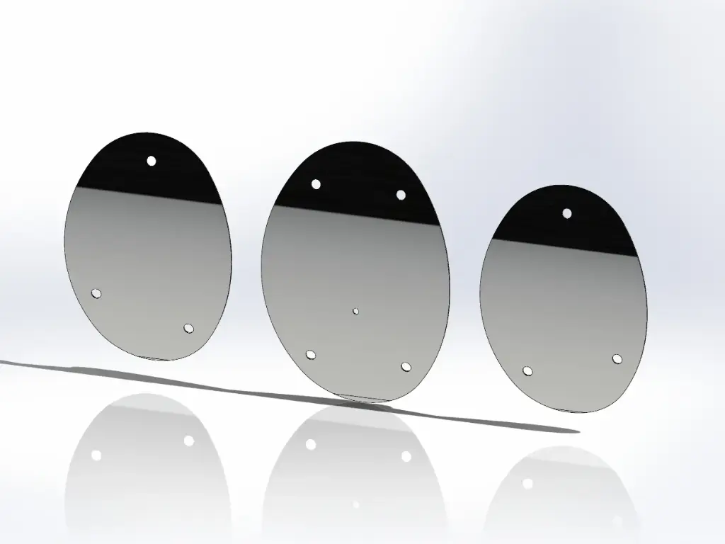 Peterbilt 2.1 Meter High Rise Visor Plates - Mirror Stainless