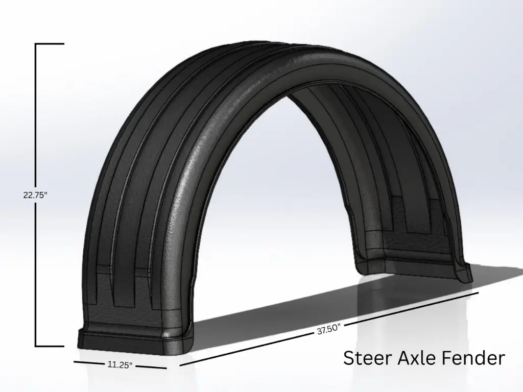 [SLI000275] Single Axle Poly Fenders - Steer Axle (White)