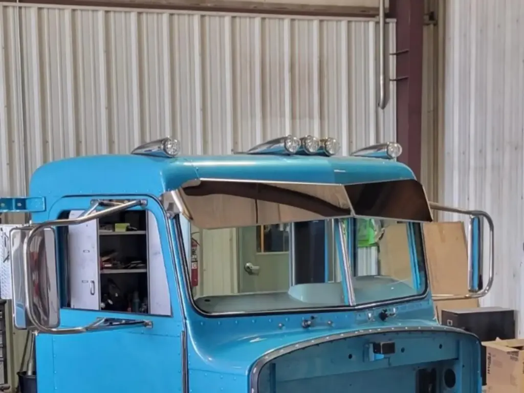 [SLI001592] Peterbilt 359 Reverse Bow Tie 9"-6" Visor by Beger Ind.
