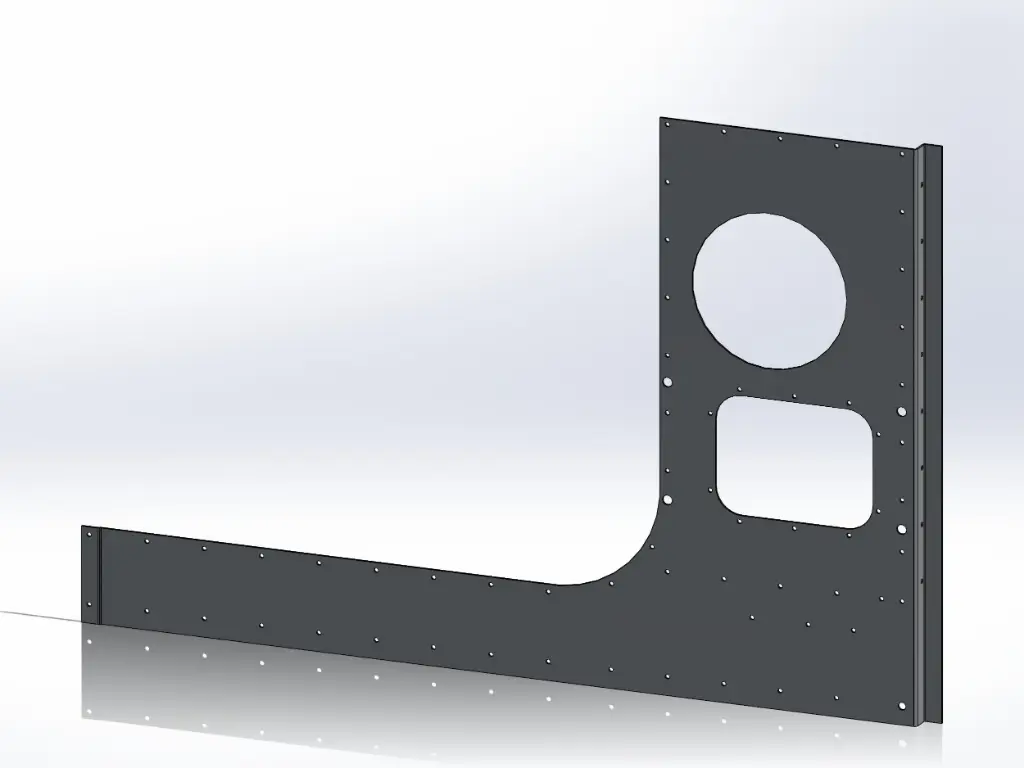 Peterbilt Cab Cowl / Air Cleaner Panels - Door Mount Mirrors, Passengers Side Old Style Air Intake