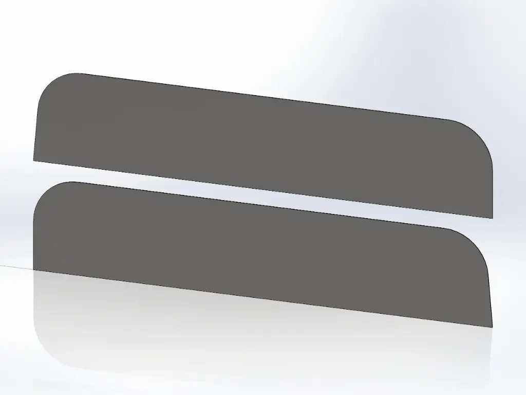 Peterbilt 70" (78") Sleeper Window Visors - Paintable Aluminum