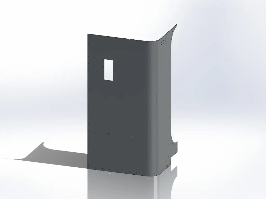 Peterbilt New Style 389 Sleeper Panels - Front Corner Passengers Side, 36" (44"), Flat Top