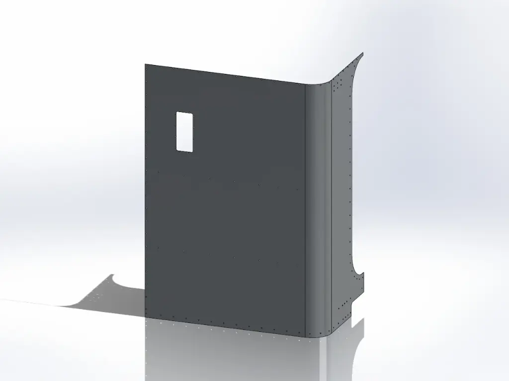 Peterbilt New Style 389 Sleeper Panels - Front Corner Passengers Side, 48" (58"), Flat Top