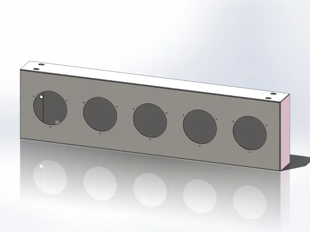 [SLI002526] Rear Tail Light Panel Bumper Boxes - 34" x 9" x 3.5" (2 - 4" Light Holes, No License Plate Holes)