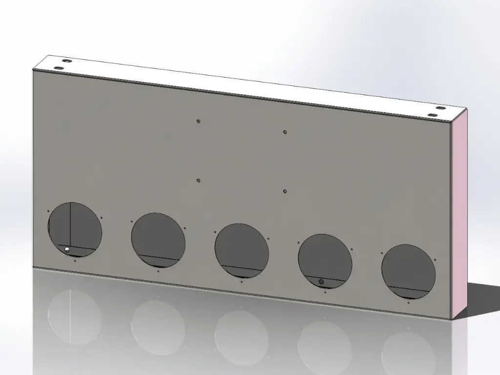 Rear Tail Light Panel Bumper Boxes - 34" x 16" x 3.5" | Mirror Stainless