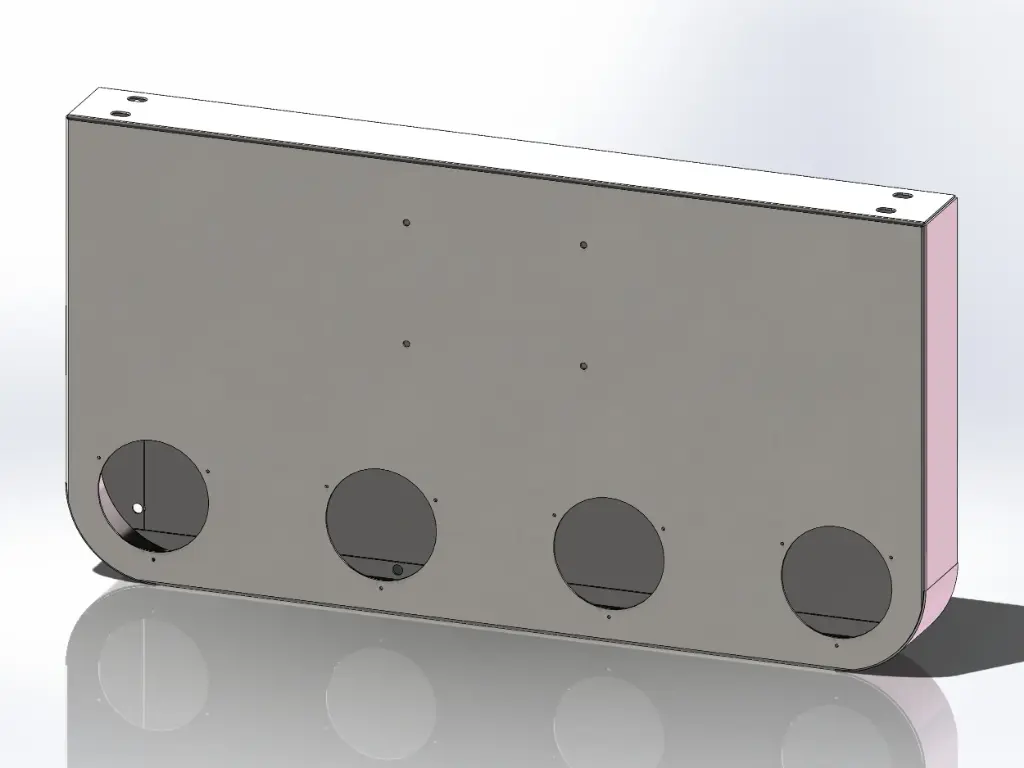 Rear Tail Light Panel Bumper Boxes - 34" x 18" x 3.5" | Mirror Stainless