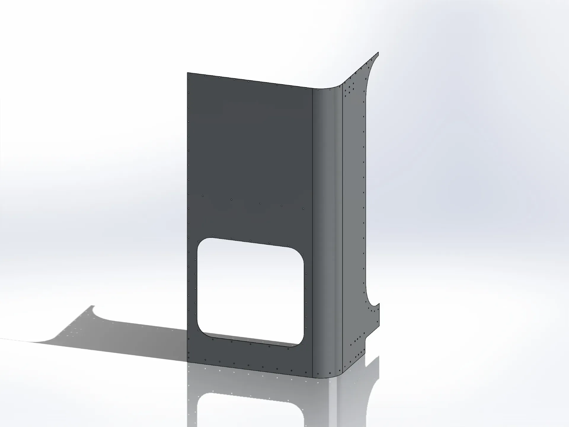 Peterbilt New Style 389 Sleeper Panels - Front Corner Passengers Side, 36" (44"), Flat Top